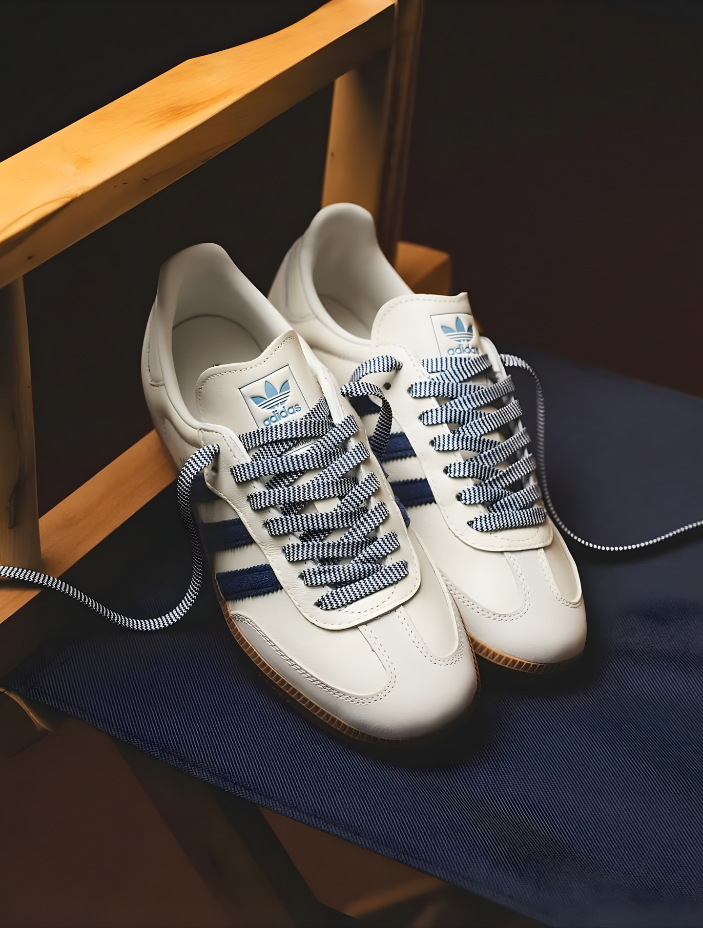 ADIDAS SAMBA OFF WHITE DARK BLUE