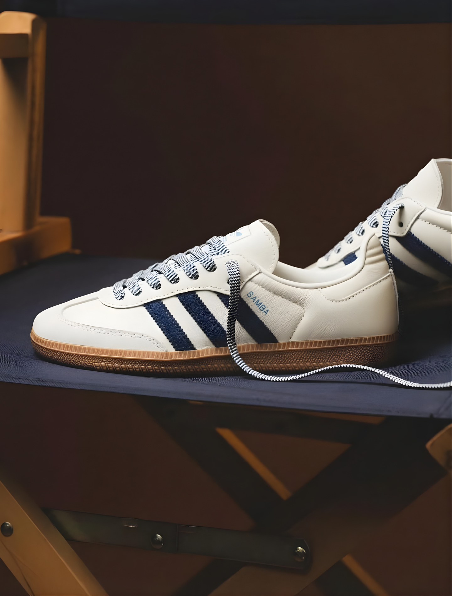 ADIDAS SAMBA OFF WHITE DARK BLUE