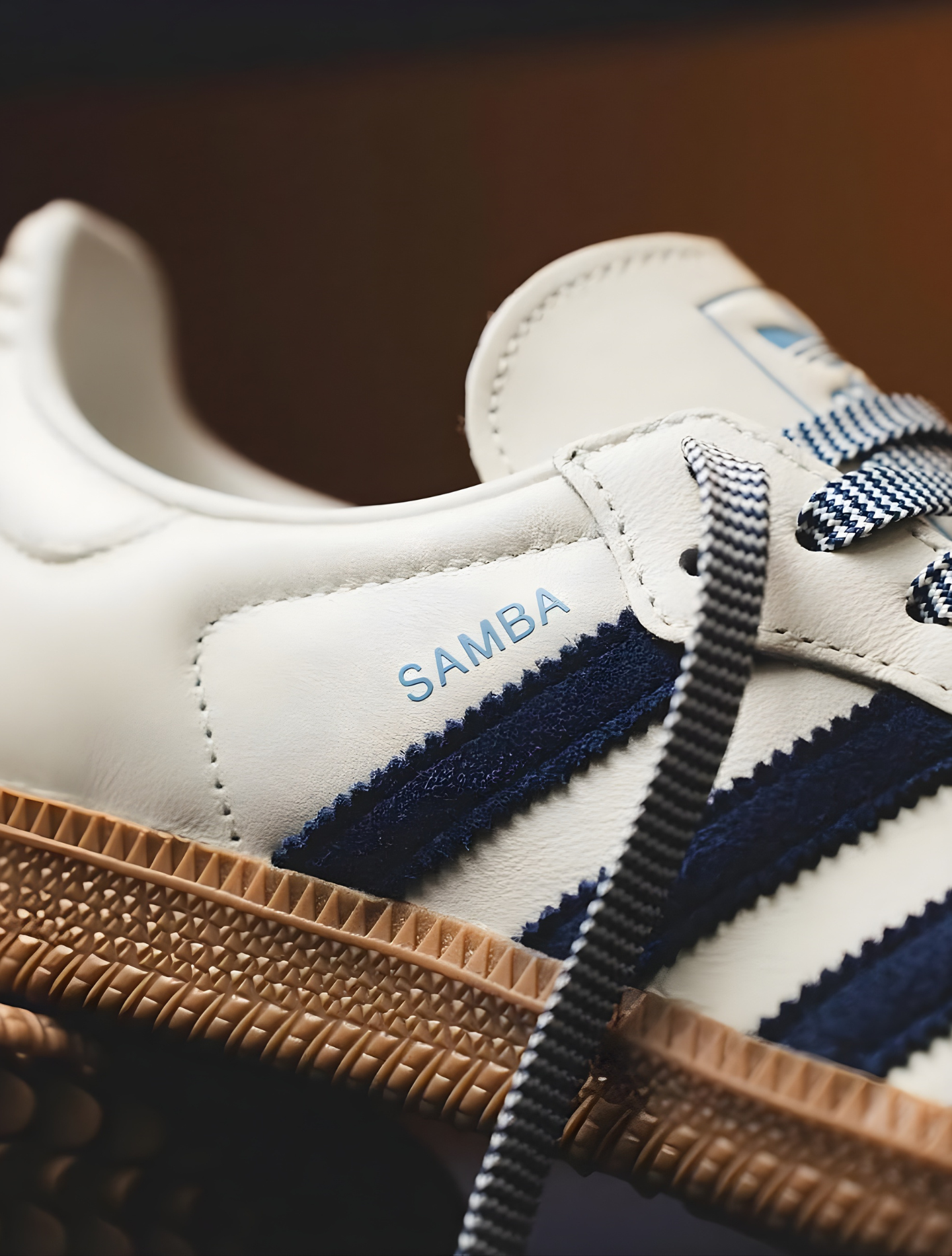 ADIDAS SAMBA OFF WHITE DARK BLUE
