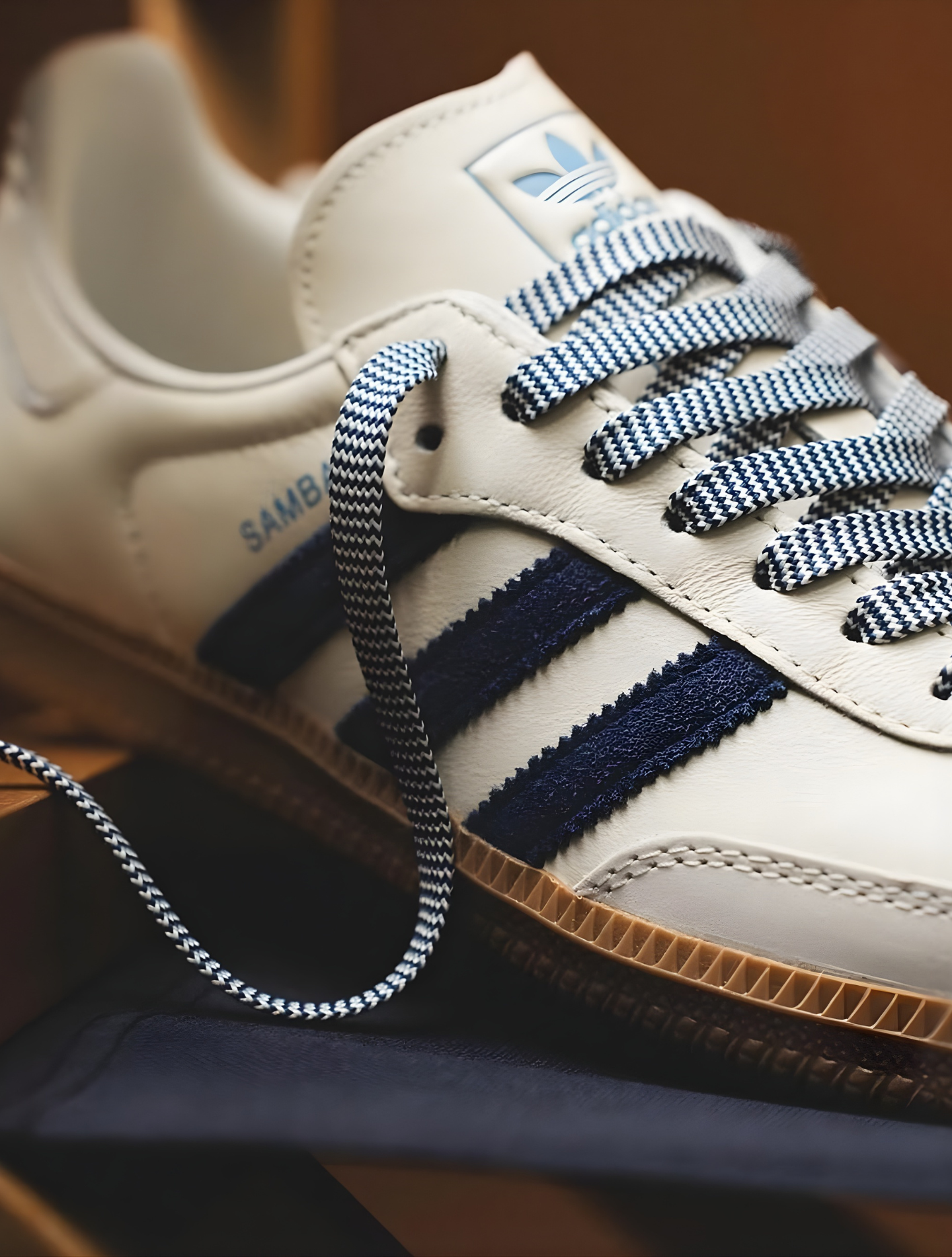 ADIDAS SAMBA OFF WHITE DARK BLUE